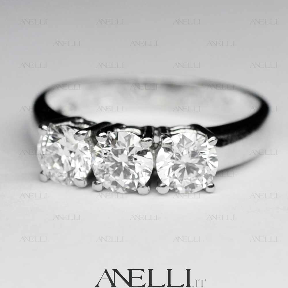 Anello Trilogy 0.90 Ct colore D purezza VVS1 GIA