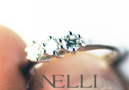 Anello Trilogy 0,18 carati (Colore F - Purezza massima)