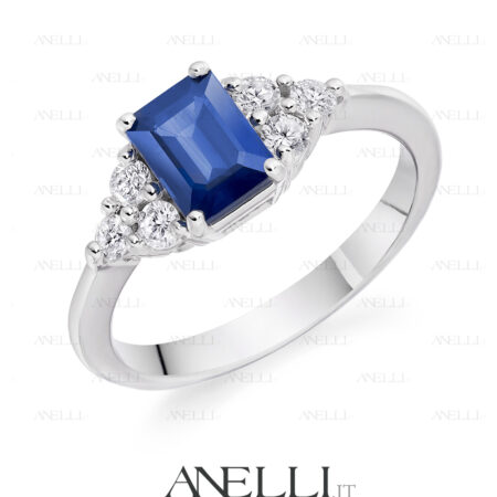 Anello Zaffiro e Diamanti