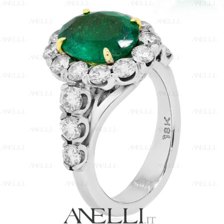Anello Smeraldo Colombiano Ovale 2 Carati e mezzo