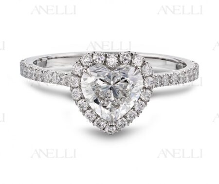 Halo Cuore Oro Bianco 1 Carato G-VS1
