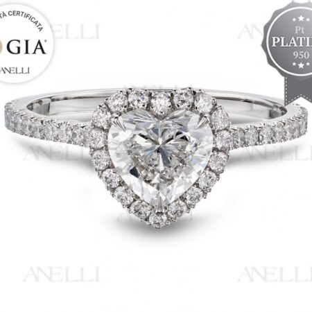 Halo Cuore Platino 1 Carato F-IF GIA