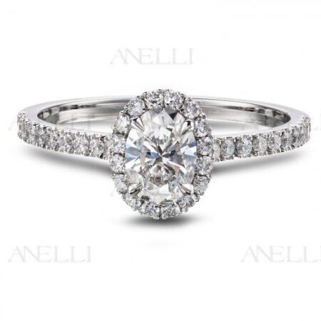 Anello Halo Diamante Ovale 0.70 F-VVS1