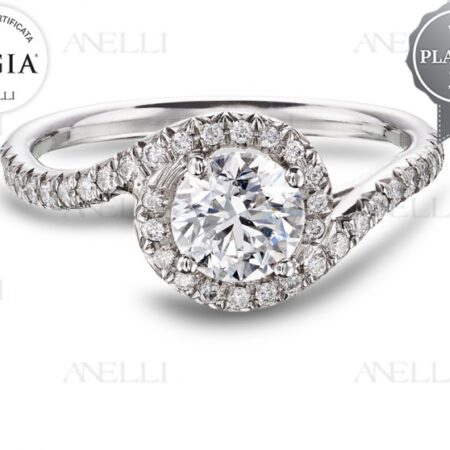 Halo Platino 1 Carato Colore F purezza VS1 GIA