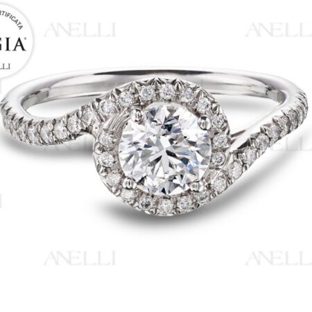 Anello Halo 1 Carato Colore G purezza VS1