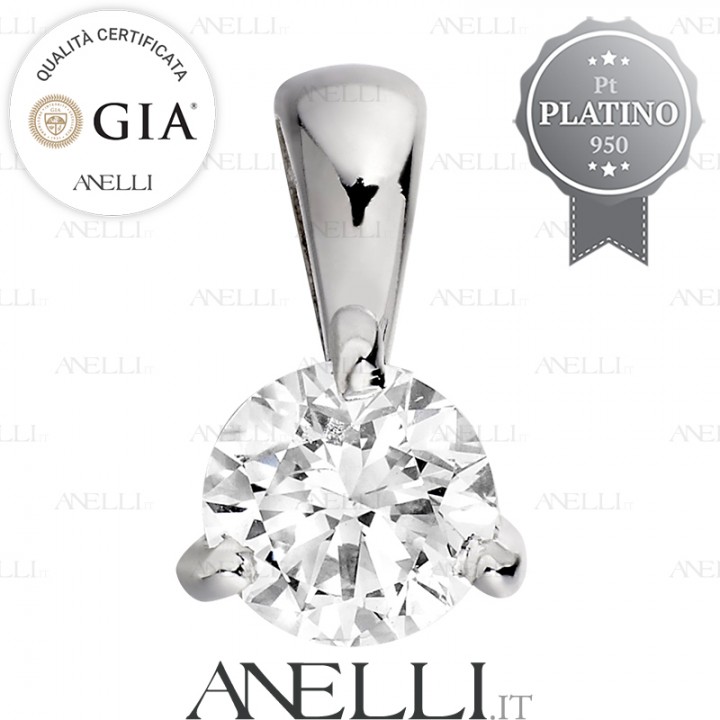 Ciondolo Platino con Diamante 0.50 D-VS1 GIA