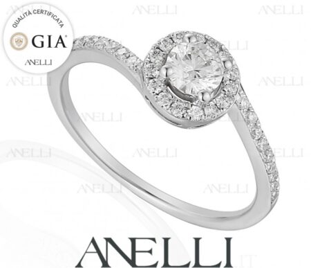 Anello Halo Valentino 0.50 F-VS1 con GIA