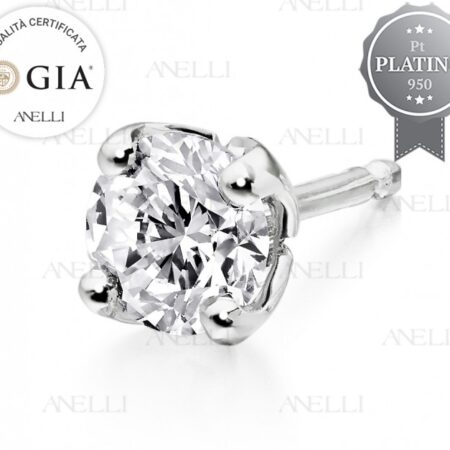 Orecchino singolo Mezzo Carato F-IF con GIA