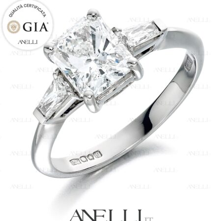 Anello Diamante Radiant 2 Carati F-VS1 GIA
