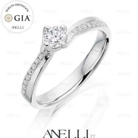 Side Diamonds Ring 0.50 Carats D-IF GIA