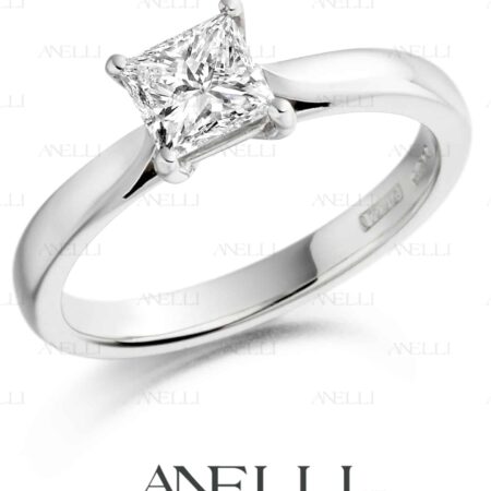 Princess Cut Ring 0.50 Carats F-VVS1 GIA