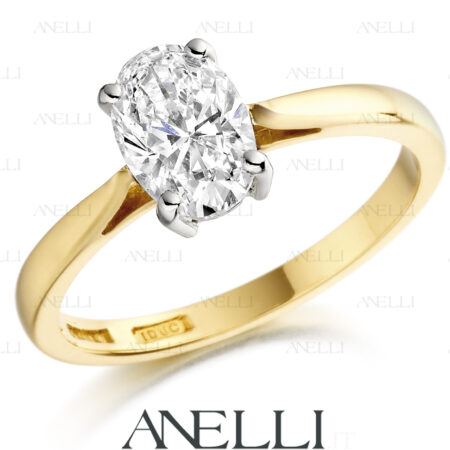 Solitario Fidanzamento Ovale 1 Carato F-VVS1 GIA