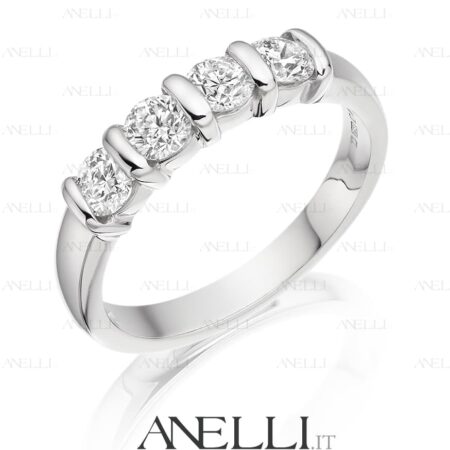 Anello 4 Diamanti 1 Carato D-IF GIA America