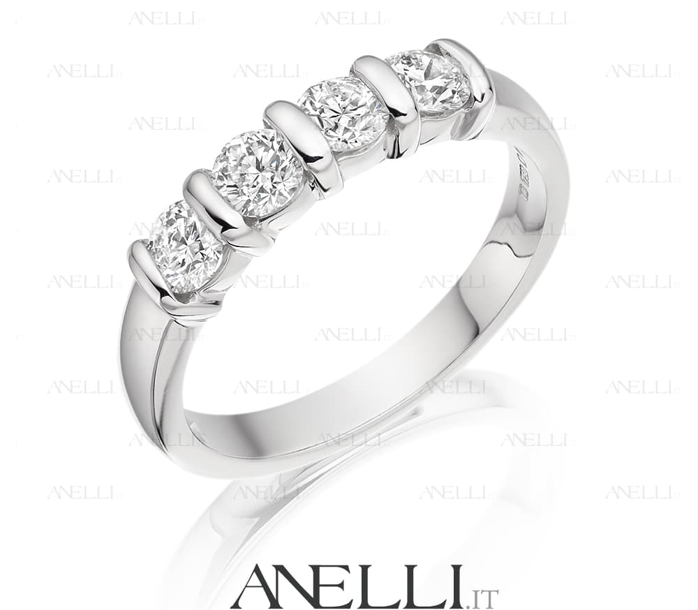Anello 4 Diamanti 1 Carato D-IF GIA America