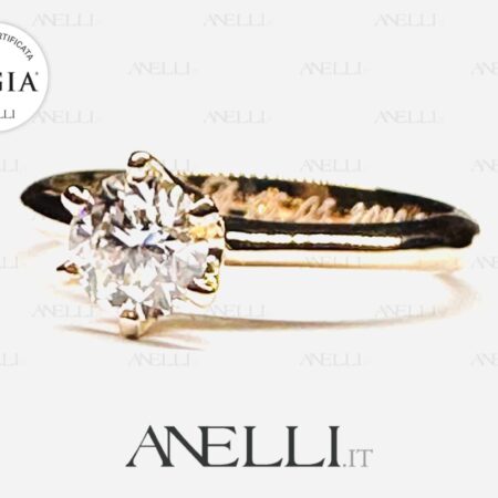 Anello Oro Rosa 0.60 D-IF Triplo Excellent GIA